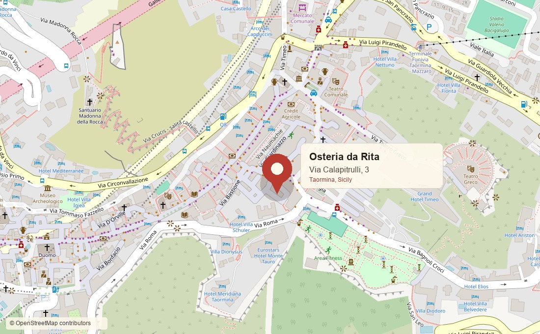Mappa stilizzata di Osteria da Rita a Taormina